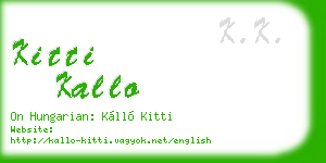 kitti kallo business card