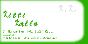 kitti kallo business card